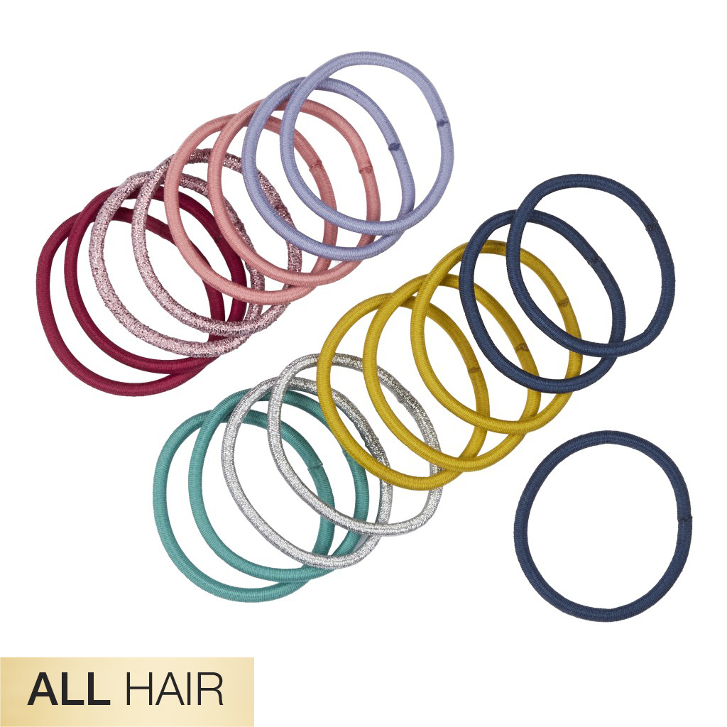 All Hair Multi Color 2X Stronger Hair Ties 18pk - No Damage®